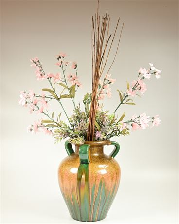 Ceramic Pot with Faux Flowers