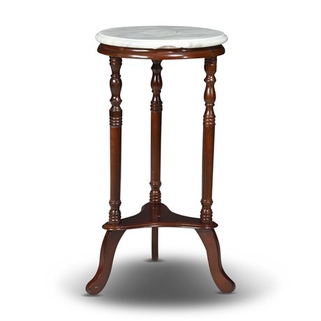 As Is Found Marble Top Accent Table