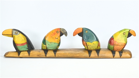 Carved Parrot Sculpture