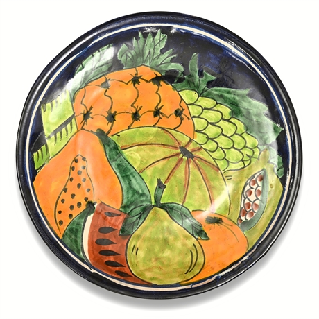 10" Tropical Talavera Mexican Fruit Plate – Hand-Painted Wall Art