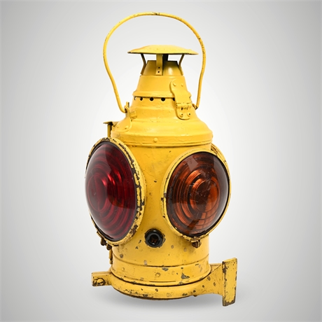 Dressel Railway Lamp – C.M.St.P.&P.R.R. Yellow Steel Switch Lantern