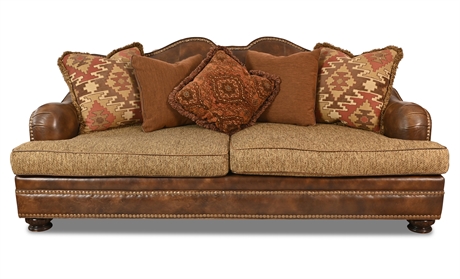 Taylor King Camelback Leather Sofa