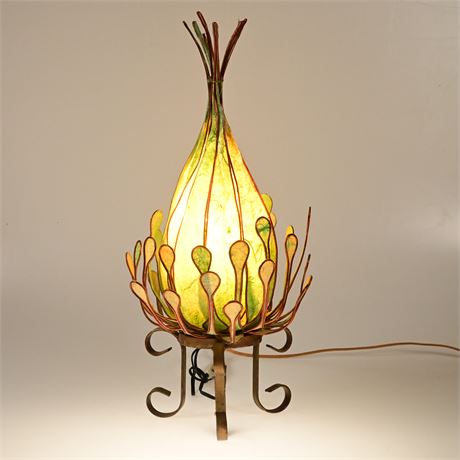 Artist Crafted Copper and Hand Made Paper Lamp