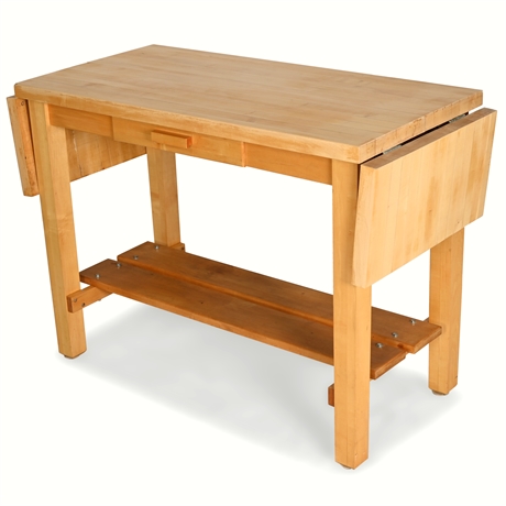 Workbench Style Butcher Block Work Table