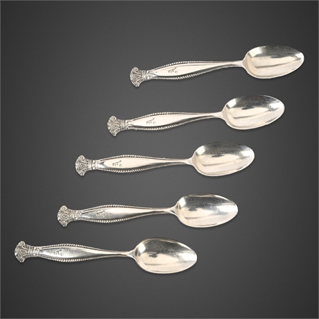 157.12g Sterling Silver Spoons, Bigelow, Kennard & Co.  – Set of 5, 6”