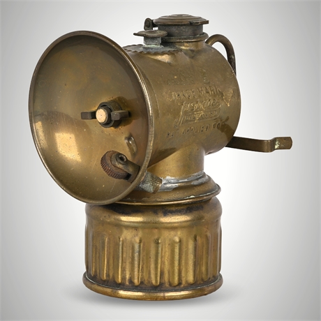 Justrite Brass Carbide Miner’s Lamp – No. 3019 Early Model