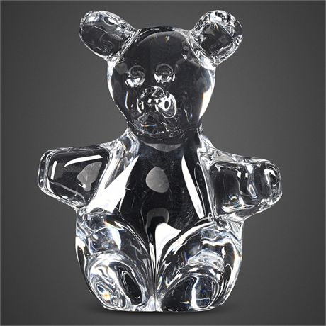 Daum France Signed Crystal Bear Sculpture — 6.5"