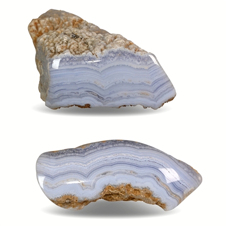 Pair African Blue Lace Agate