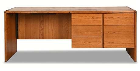 Vintage Oak Executive Desk by Steelcase