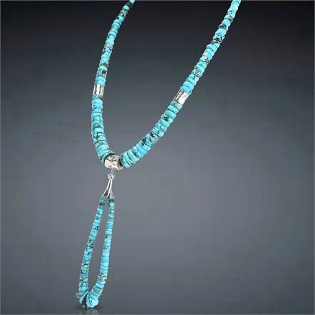Santo Domingo Sterling Silver & Turquoise Jacla Necklace