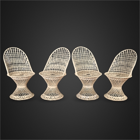 Set of 4 Mid-Century Russell Woodard Spun Fiberglass Patio Chairs