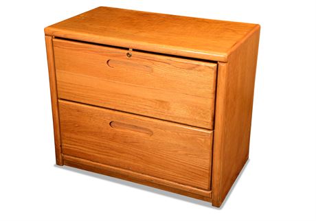 Horizontal Oak File Cabinet