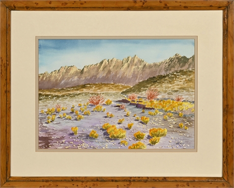 Phil Yost 'Organ Mountain' Watercolor