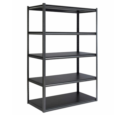 72" 5-Shelf Steel Storage Rack by Whalen – Black Adjustable Bolt-Free Shelving