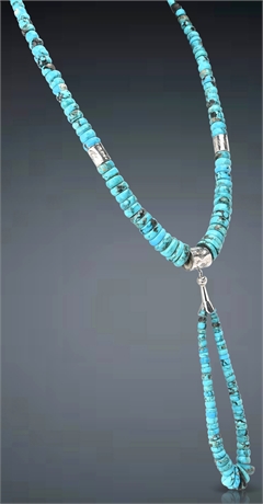 Santo Domingo Sterling Silver & Turquoise Jacla Necklace