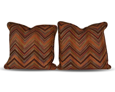 Pair Jarvis Chevron Style Accent Pillows