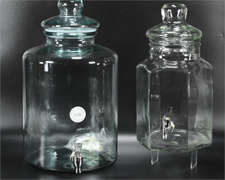 Pair Glass Beverage Dispensers