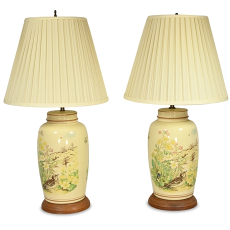 Pair 31" Ceramic Table Lamps