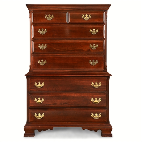 Sumter Cabinet Co. Solid Cherry Highboy – 8 Dovetail Drawers, Colonial Revival