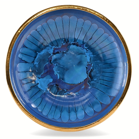 Bruce Fairman Studio Pottery Plate — Hand Painted, Crystalline Glaze, 13"