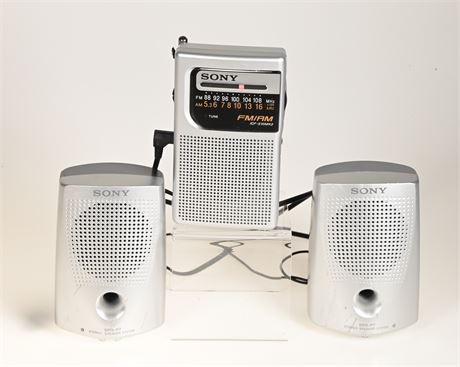Sony AM/FM Radio with Speakers
