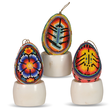 Huichol Egg Ornaments