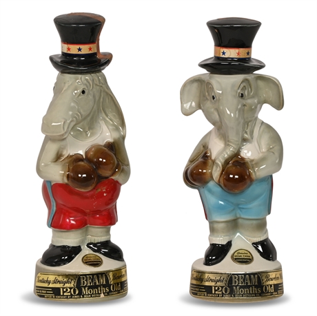 Vintage Political "Boxers" Jim Beam Decanters