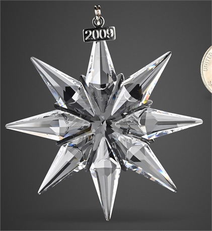 Swarovski 2009 Annual Christmas Star Ornament with Box & Certificate