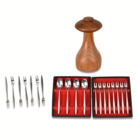 Dansk Variation V Flatware & Teak Mill Set – Jens Quistgaard Design, c.1960s