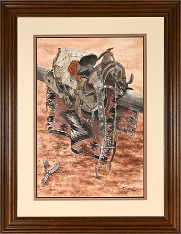 Ron Rencher 'The Bridle Concho' 1983 Watercolor