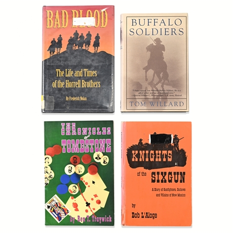 Lot of 4 Western History Books – Cowboys, Outlaws & Soldiers