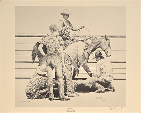 Robert "Shoofly" Shufelt — "Little Britches" Signed Western Graphite Print, 1979