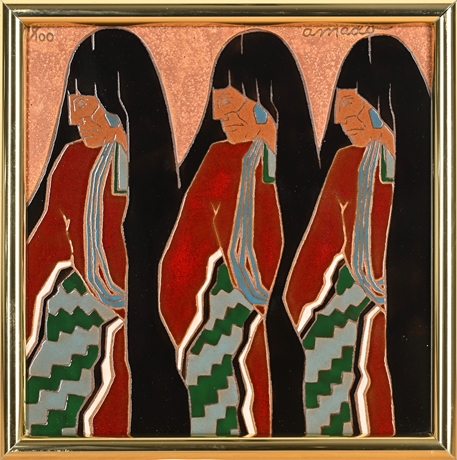 Amado Peña Limited Edition Ceramic Tile #48/100 – “Three Figures”