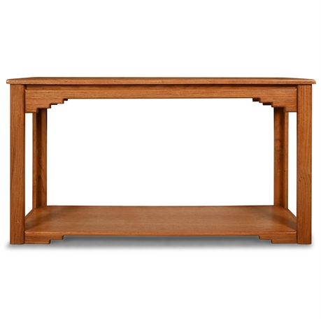 48" Oak Console Table, Solid Wood Construction, Mission Style