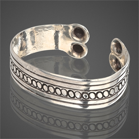 Mexican Silver Cuff Bracelet in the Style of William Spratling — Coin Motif, ca.