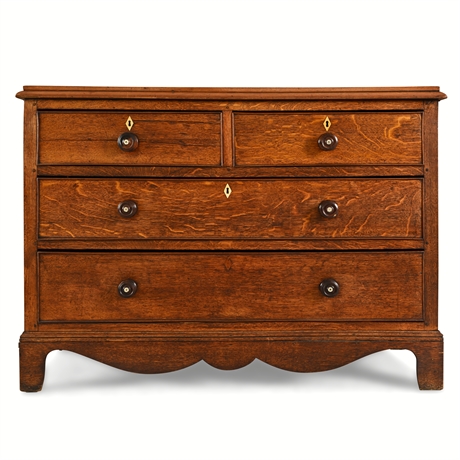 Antique American Oak 4-Drawer Dresser c.1880s Dovetail
