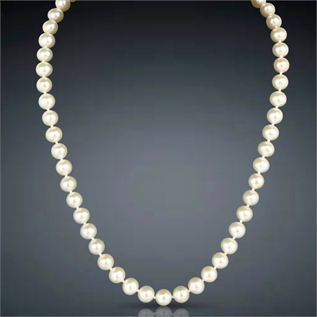 18" Akoya Pearl Necklace with 14K Gold Clasp