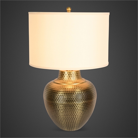 Franklin Iron Works Maison Loft Hammered Brass-Tone Urn Table Lamp