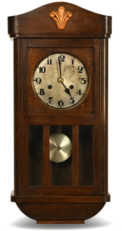 Early 20th Century German Box Regulator Wall Clock