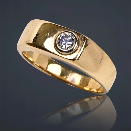 Mid-Century 14K Diamond Ring, Size 9