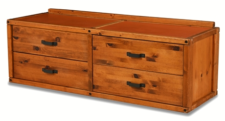 Vintage Pine 4-Drawer Bench Chest