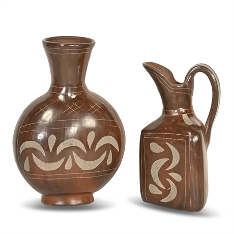 Rustic Mexican Pitcher and Vase