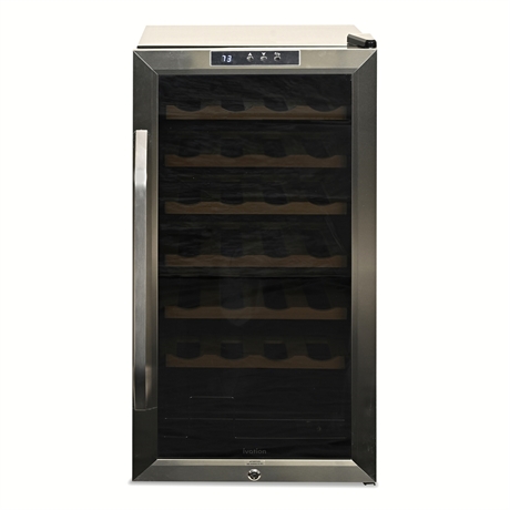 Ivation 28-Bottle Freestanding Compressor Wine Cooler, Stainless Trim