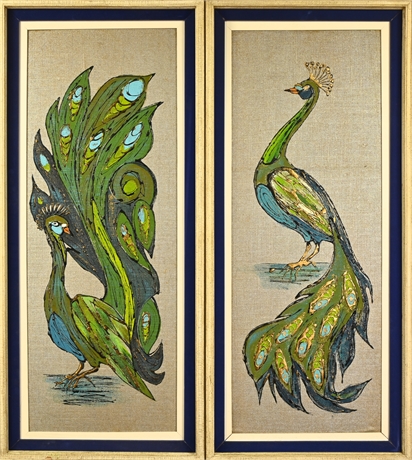 Mid-Century Peacock Art