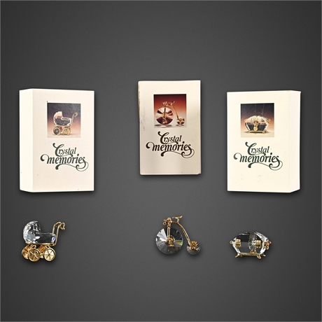 Swarovski Crystal — Baby Carriage, Penny-Farthing Bicycle & Treasure Chest