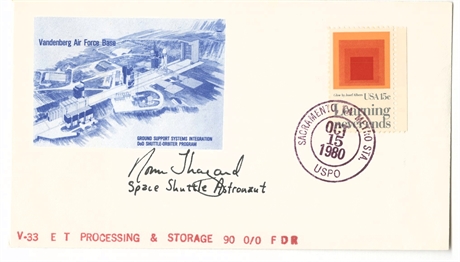 Norman Thagard Signed Vandenberg AFB DoD Shuttle-Orbiter Program Cachet, 1980