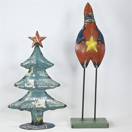 Recycled Metal Christmas Sculptures