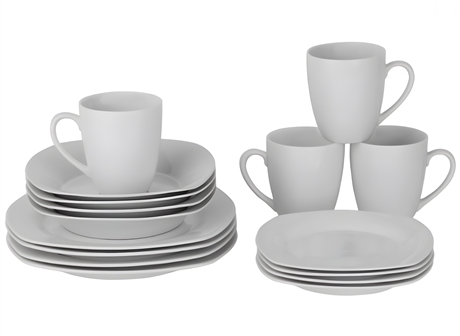 Simply White 16-Piece Square Dinnerware Set