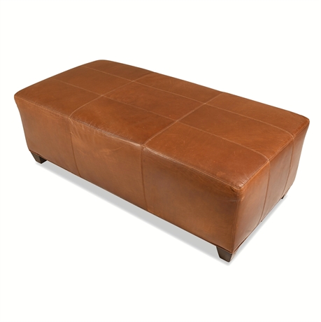 Mitchell Gold for Eddie Bauer Full-Grain Leather Cocktail Ottoman