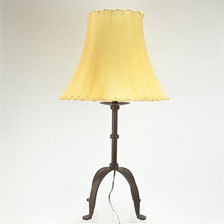 Iron and Rawhide Table Lamp